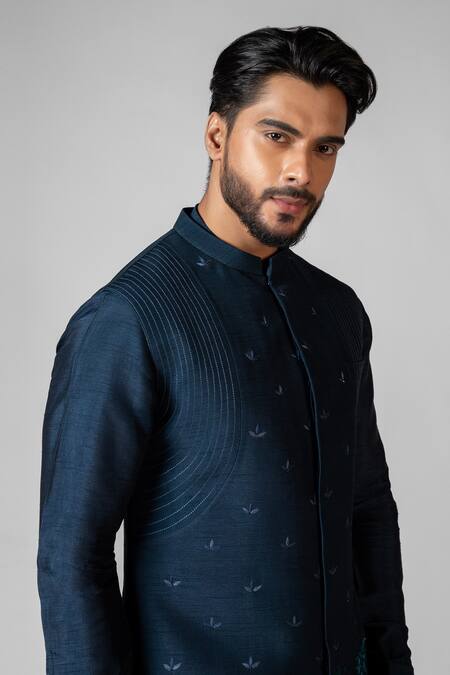 Buy PAARSH Blue Bamboo, Organza, Cotton Embroidery, Cut Work Mathura Hand Kurta Set Online at Aza Fashions Buy_PAARSH_Blue Bamboo, Organza, Cotton Embroidery, Cut Work Mathura Hand Kurta Set _Online_at_Aza_Fashions