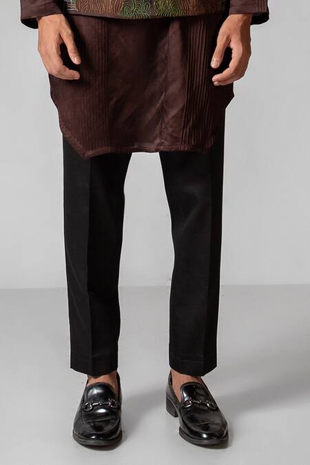 PAARSH Brown Linen, Satin, Cotton, Organza Embroidery Starry Night Hand Kurta Set Online at Aza Fashions PAARSH_Brown Linen, Satin, Cotton, Organza Embroidery Starry Night Hand Kurta Set _Online_at_Aza_Fashions