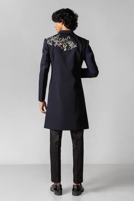PAARSH Bird Sanctuary Embroidered Achkan With Pant 