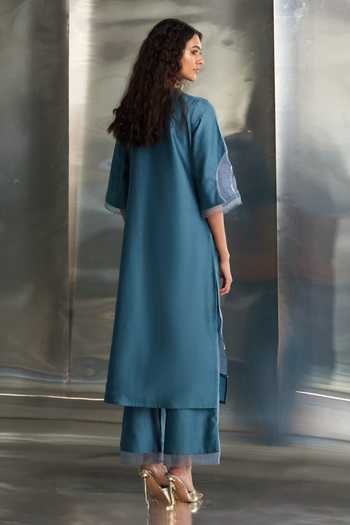 Charkhee Zari Hand Embroidered Kurta Pant Set 