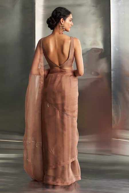 Charkhee Nakshi Embroidered Saree With Blouse 