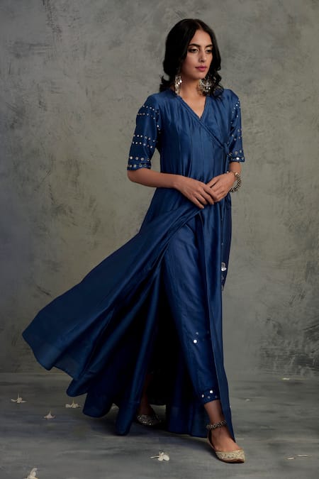 Charkhee Mirror Embroidered Anarkali Set 