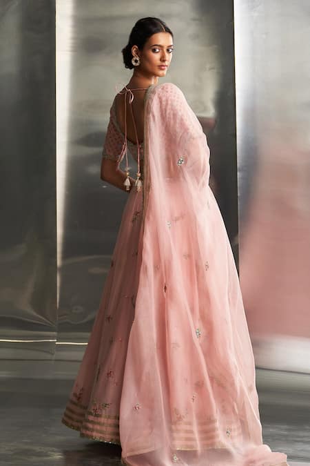 Charkhee Zari Lace Embroidered Lehenga Set 