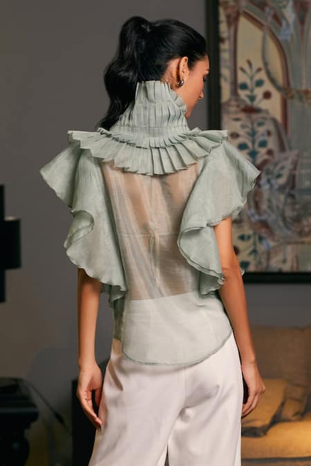 Siddartha Tytler Ruffle Textured Victorian Shirt 