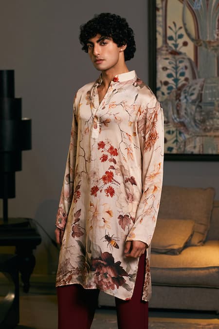 Siddartha Tytler Bumble Bee & Floral Pattern Kurta 