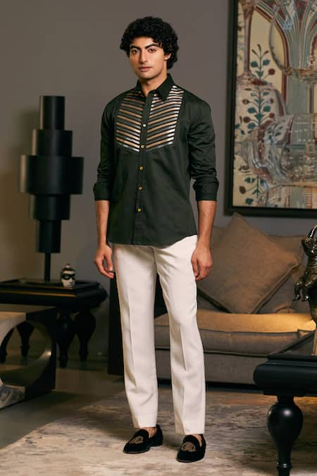 Siddartha Tytler Plain Roll-Up Sleeve Shirt 