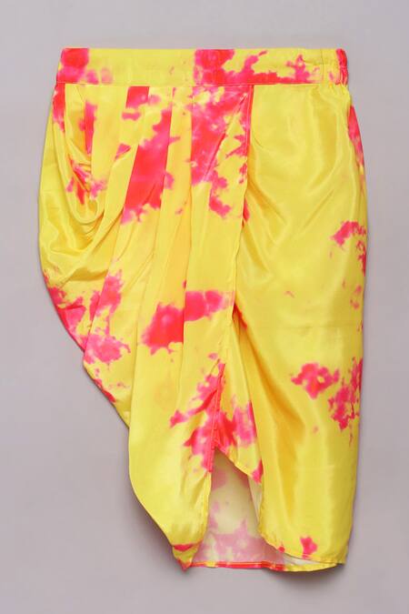 Buy Tutus By Tutu Pink Raw Silk Embroidered Mirror Work Top With Draped Skirt Online at Aza Fashions Buy_Tutus By Tutu_Pink Raw Silk Embroidered Mirror Work Top With Draped Skirt_Online_at_Aza_Fashions