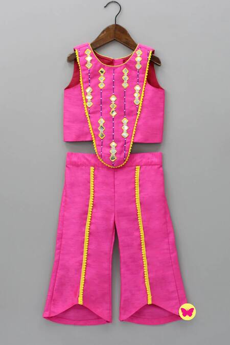 Tutus By Tutu Multi Color Georgette Embroidered Mirror Work Top Set With Cape Online at Aza Fashions Tutus By Tutu_Multi Color Georgette Embroidered Mirror Work Top Set With Cape_Online_at_Aza_Fashions