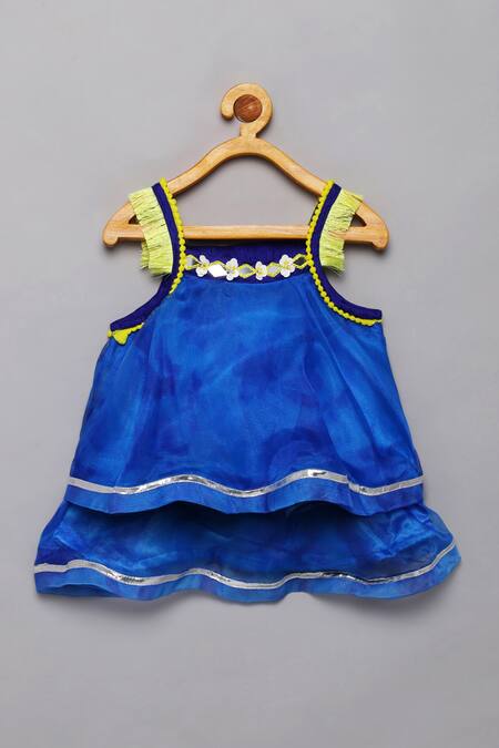 Tutus By Tutu Blue Tafeta Silk Hand Embroidered Mirror Work Kurta With Dhoti Pant Online at Aza Fashions Tutus By Tutu_Blue Tafeta Silk Hand Embroidered Mirror Work Kurta With Dhoti Pant_Online_at_Aza_Fashions