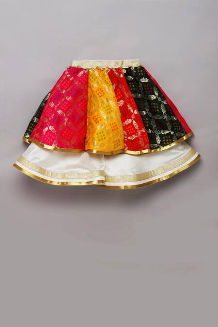 Buy_Tutus By Tutu_Multi Color Brocade Lehenga With Angarkha Crop Top_Online_at_Aza_Fashions
