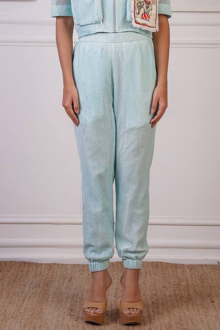 Buy Ankur J Blue Textured Stand Collar Bomber Jacket With Joggers Online at Aza Fashions Buy_Ankur J_Blue Textured Stand Collar Bomber Jacket With Joggers _Online_at_Aza_Fashions