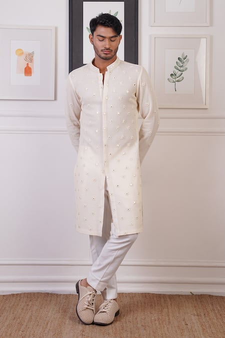 Ankur J Mirror Butti Embroidered Kurta With Pant 