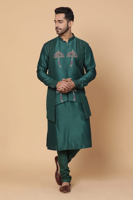 Kudrat Couture Umbrella Embroidered Kurta Set 