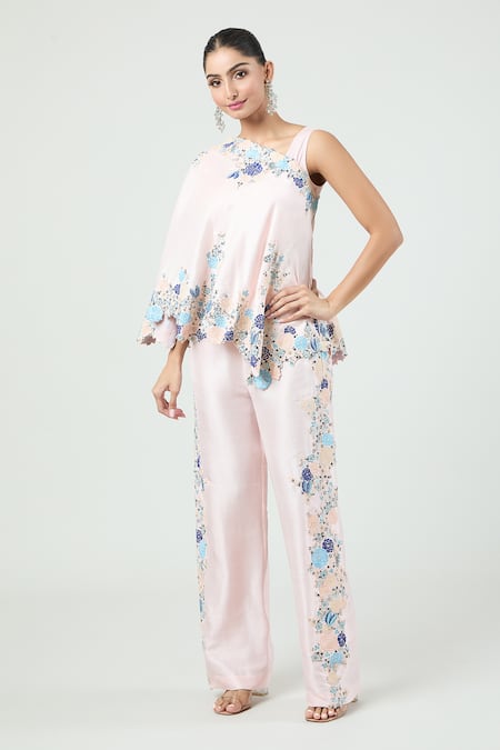 Anamika Khanna Floral Embroidered Cape Pant Set 