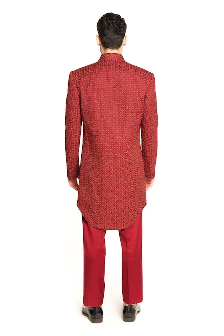 Arjuun Kilachand Resham Embroidered Sherwani With Pant 