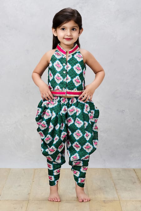 Pinkcow designs pvt ltd Floral Print Top With Dhoti Pant 