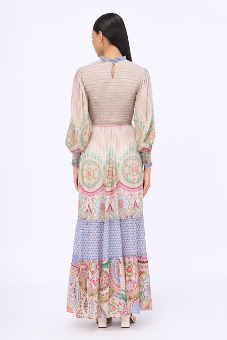Siddhartha Bansal Free Fallin Samsara Engineered Print Dress 