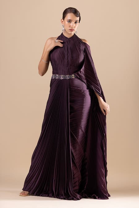 RAJ ARORA Textured Pre-Draped Saree Gown 