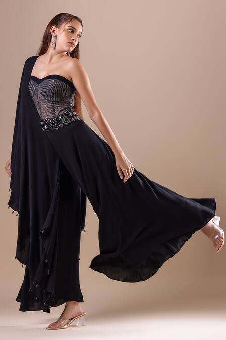 Buy Raj Arora Black Double Georgette Embroidery Crystal Sweetheart Neck Swarovski Jumpsuit Online at Aza Fashions Buy_Raj Arora_Black Double Georgette Embroidery Crystal Sweetheart Neck Swarovski Jumpsuit _Online_at_Aza_Fashions