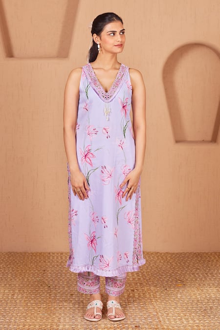 Bhawna Sethi Finch Floral Print Kurta With Pant 