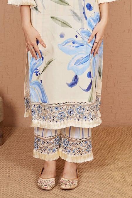 Buy Bhawna Sethi Yellow Cotton, Silk, Organza Canary Floral Print Kurta Set With Dupatta Online at Aza Fashions Buy_Bhawna Sethi_Yellow Cotton, Silk, Organza Canary Floral Print Kurta Set With Dupatta _Online_at_Aza_Fashions