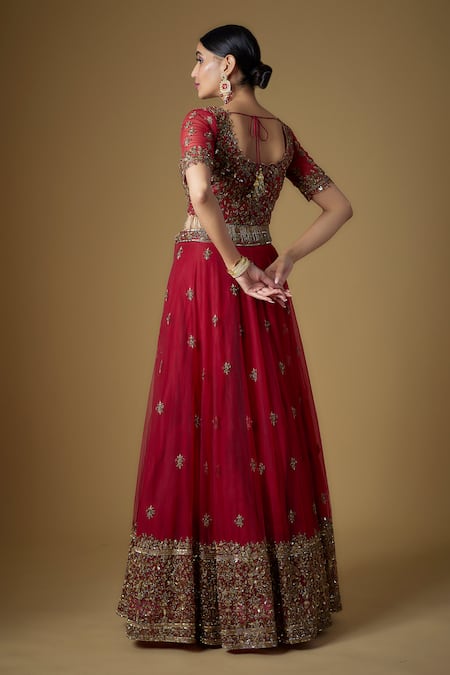 FATIZ Hand Embroidered Blouse Lehenga Set 