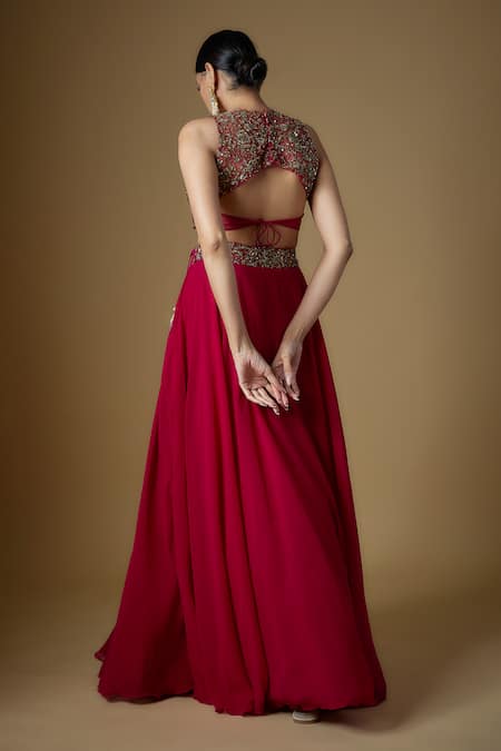 FATIZ Hand Embroidered Blouse & Lehenga Set 