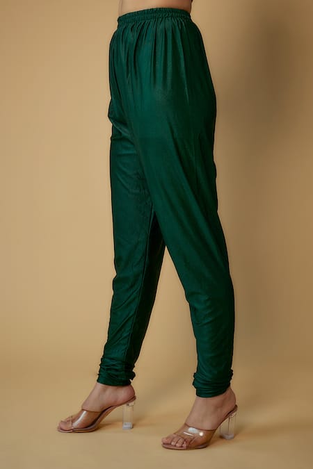 Buy_FATIZ_Green Georgette, Lycra Crystals, Placement Embellished Anarkali Pant Set _Online_at_Aza_Fashions