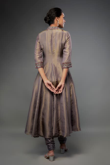 FATIZ Glass Bead Embellished Yoke Anarkali Pant Set 