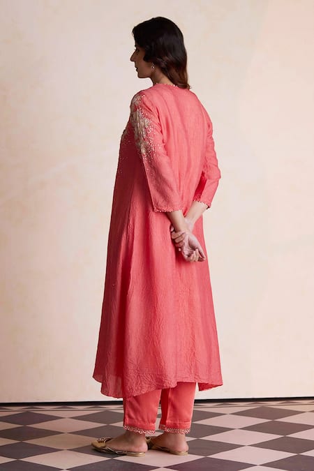 One Not Two Applique Embroidered Kurta & Pant Set 