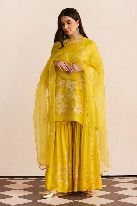 One Not Two Embroidered Organza Dupatta 