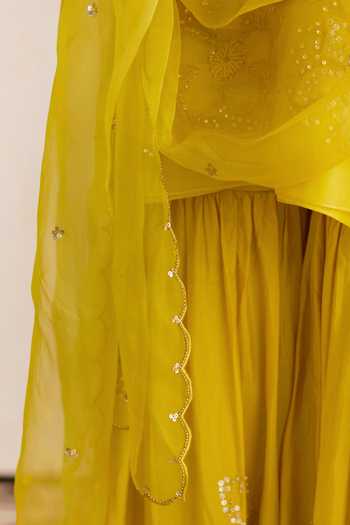 Buy One Not Two Yellow Organza Sequins, Beads Embroidered Dupatta Online at Aza Fashions Buy_One Not Two_Yellow Organza Sequins, Beads Embroidered Dupatta _Online_at_Aza_Fashions