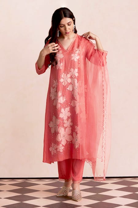 One Not Two Organza Embroidered Dupatta 