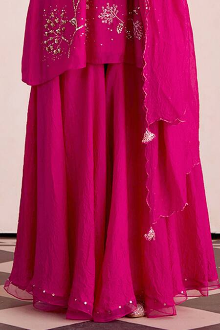 Buy One Not Two Pink Crepe Sequins Work Dupatta Online at Aza Fashions Buy_One Not Two_Pink Crepe Sequins Work Dupatta _Online_at_Aza_Fashions