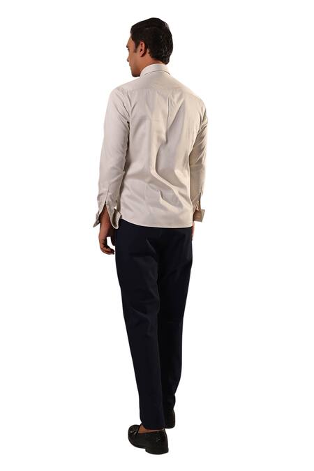 Abkasa White Cotton Embroidery Graff Shirt at Aza Fashions Abkasa_White Cotton Embroidery Graff Shirt _at_Aza_Fashions