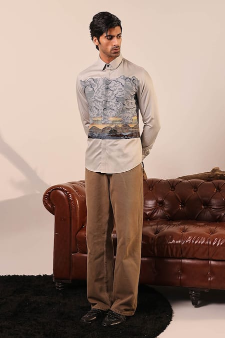 Abkasa Landscape Embroidered Shirt 