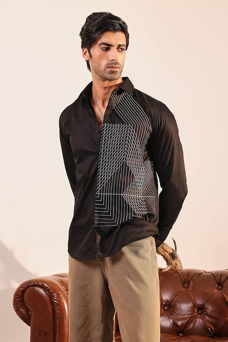 Buy Abkasa Black Cotton Embroidery Adele Shirt Online at Aza Fashions Buy_Abkasa_Black Cotton Embroidery Adele Shirt _Online_at_Aza_Fashions