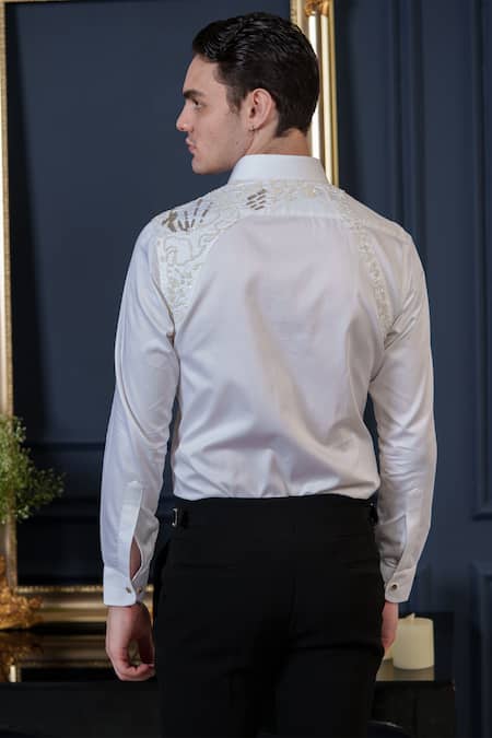 Amrit Dawani Bead Sequin Embellished Shirt 