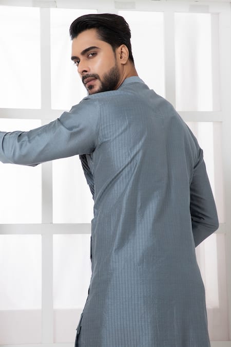 Darshika Menswear Pintucked Kurta & Pant Set 
