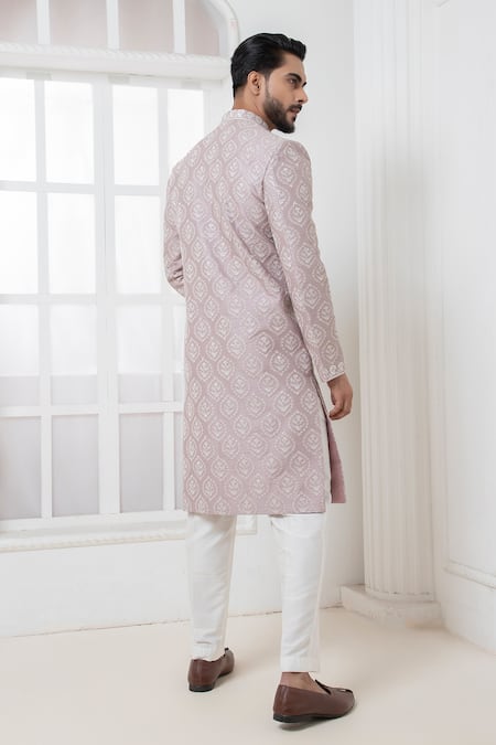 Darshika Menswear Geometric Embroidered Sherwani & Pant Set 