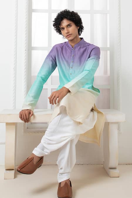 Darshika Menswear Ombre Shaded Kurta & Pant Set 