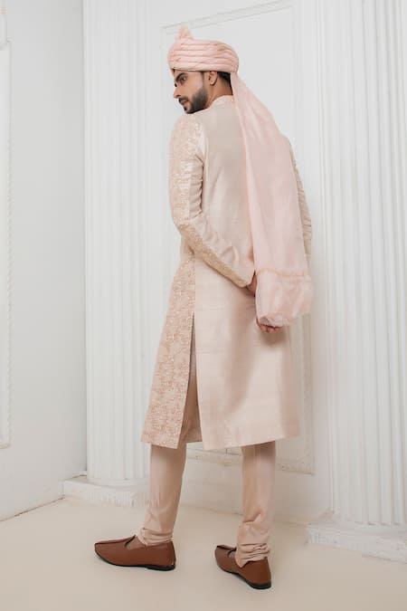 Darshika Menswear Rose Embroidered Sherwani Churidar Set 