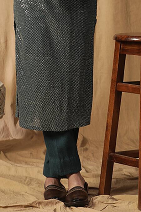 Kudrat Couture Green Georgette Embroidered Sequin Kurta And Pant Set Online at Aza Fashions Kudrat Couture_Green Georgette Embroidered Sequin Kurta And Pant Set_Online_at_Aza_Fashions