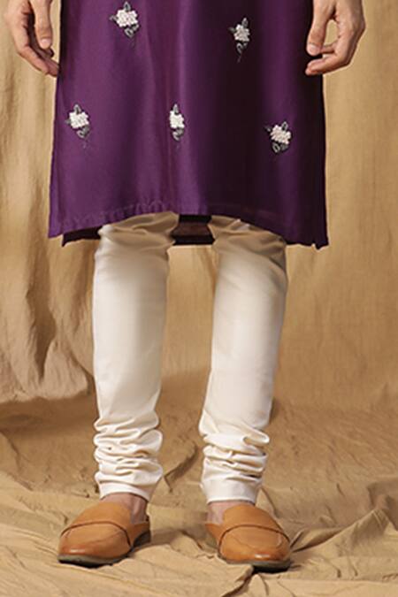 Buy Kudrat Couture Purple Chanderi Silk Embroidered Pearl Kurta And Churidar Set Online at Aza Fashions Buy_Kudrat Couture_Purple Chanderi Silk Embroidered Pearl Kurta And Churidar Set_Online_at_Aza_Fashions