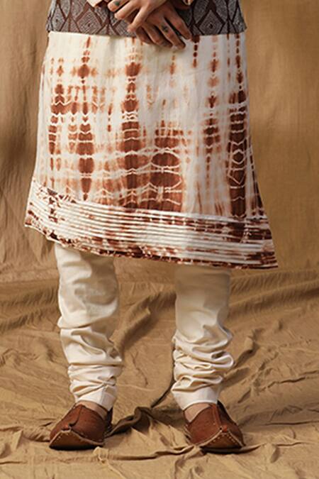 Shop Kudrat Couture Brown Chanderi Silk Embroidered Resham Geometric Bundi Kurta Set Online at Aza Fashions Shop_Kudrat Couture_Brown Chanderi Silk Embroidered Resham Geometric Bundi Kurta Set_Online_at_Aza_Fashions