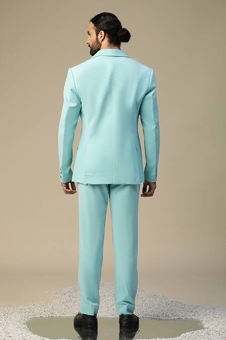Shop_Kudrat Couture_Blue Imported Italian Suit Set_at_Aza_Fashions