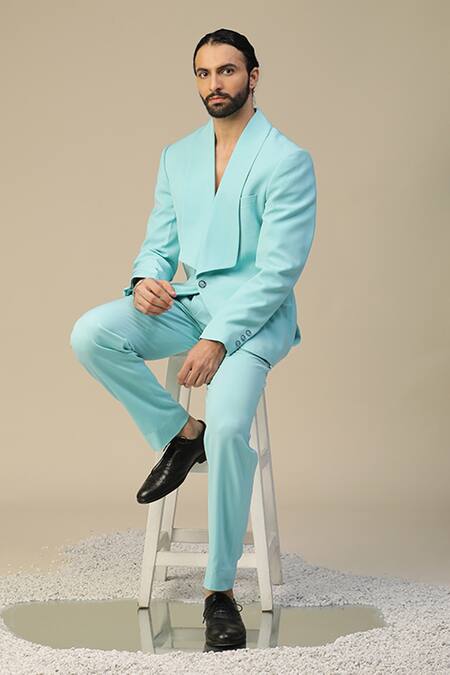 Buy_Kudrat Couture_Blue Imported Italian Suit Set