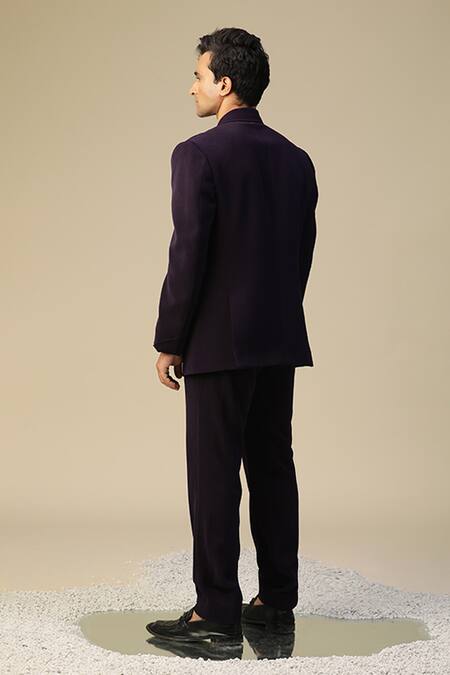 Shop_Kudrat Couture_Purple Imported Italian Suit Set_at_Aza_Fashions