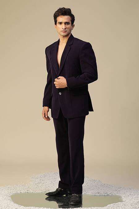 Buy_Kudrat Couture_Purple Imported Italian Suit Set_Online_at_Aza_Fashions