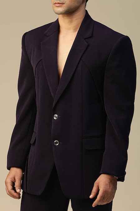 Kudrat Couture_Purple Imported Italian Suit Set_at_Aza_Fashions